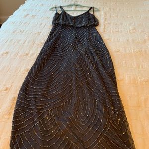 PETITE ART DECO BEADED BLOUSON GOWN